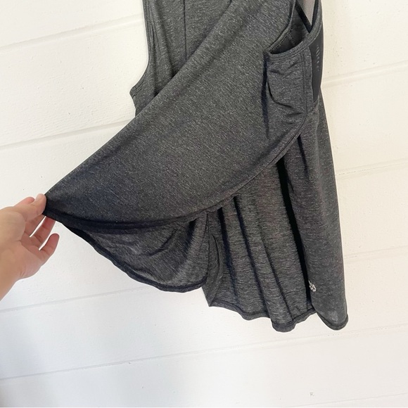 All in Motion Women's Heather Black Run Tank Top with Mesh Back Reflective Med - Picture 8 of 9